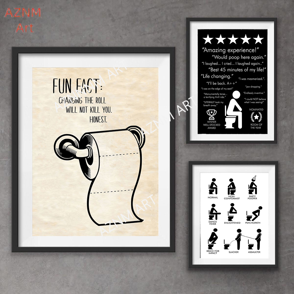 Photography Black And White - Wall Art Canvas Painting Funny Bathroom