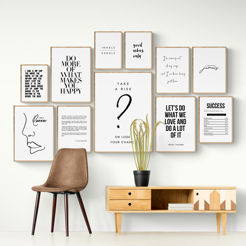 Photography Black And White - Canvas Painting Quotes Letters Wall Art