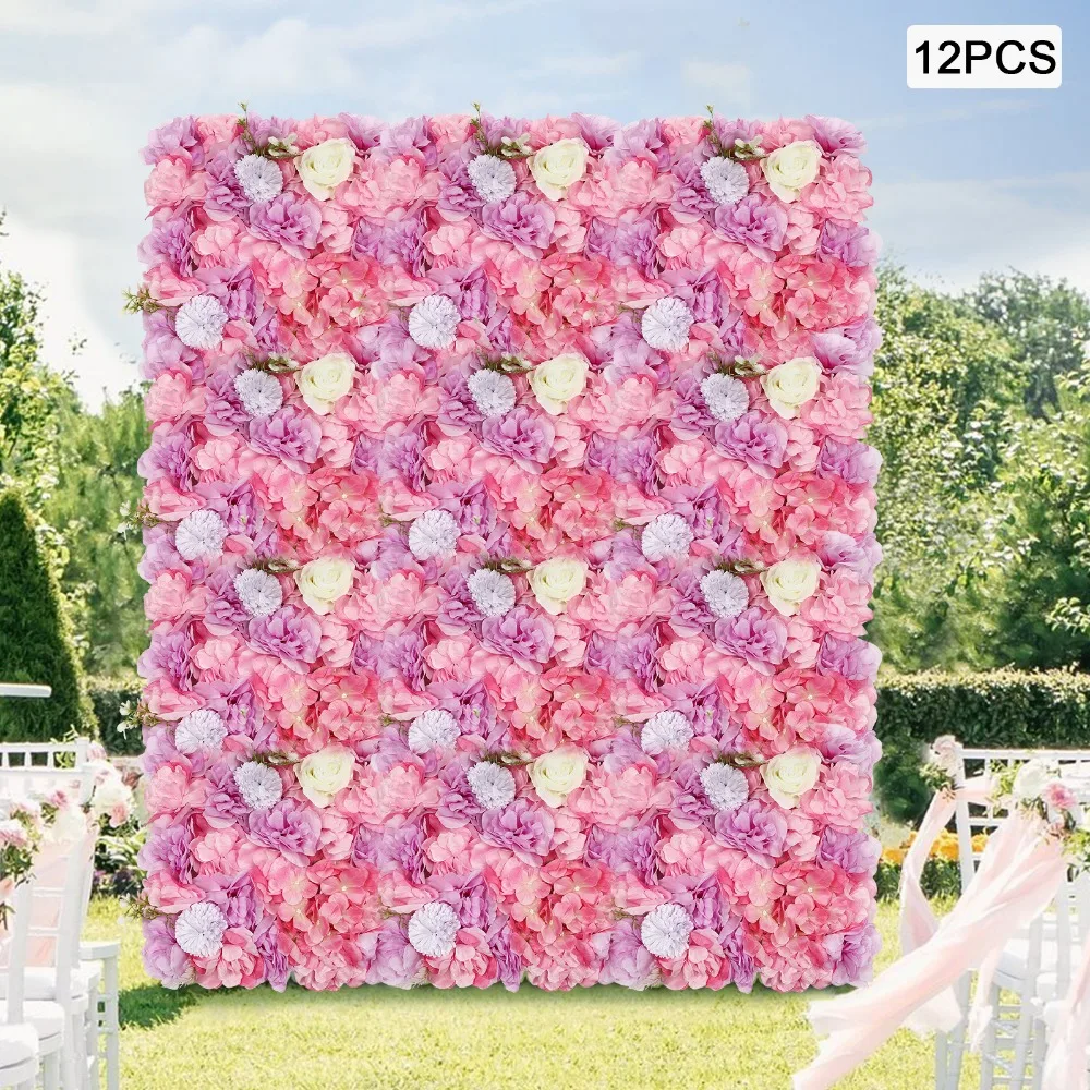Photography Wedding - 12PCS Flower Wall Panel 3D Artificial