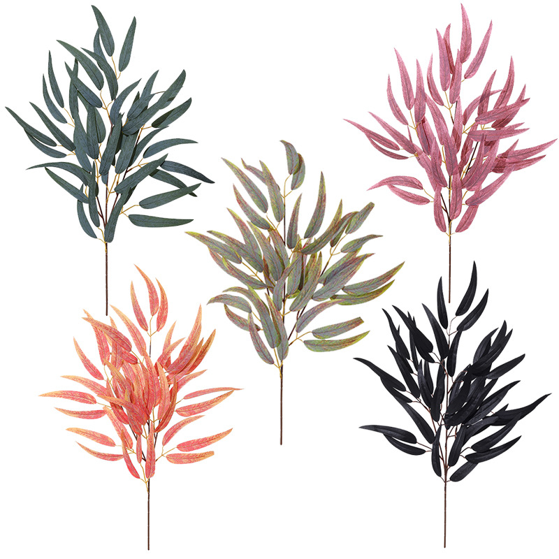 Photography Wedding - 2pc 54cm 3 Fork Eucalyptus Leaf