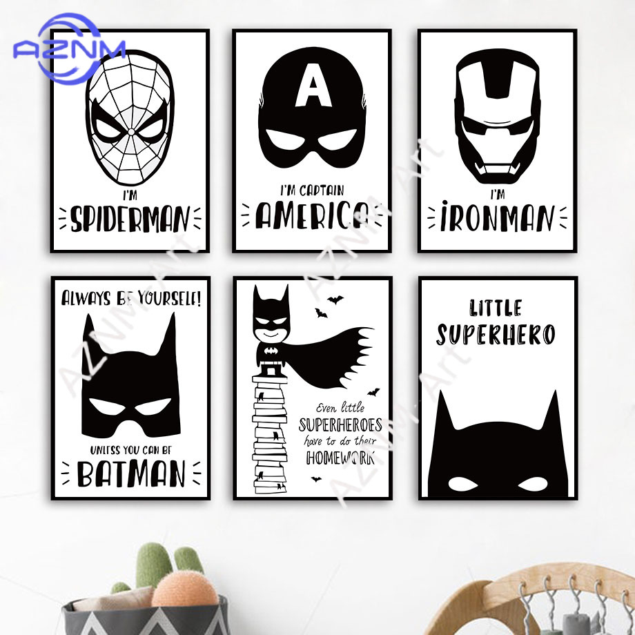 Photography Black And White - Wall Art Canvas Painting Bat Comic