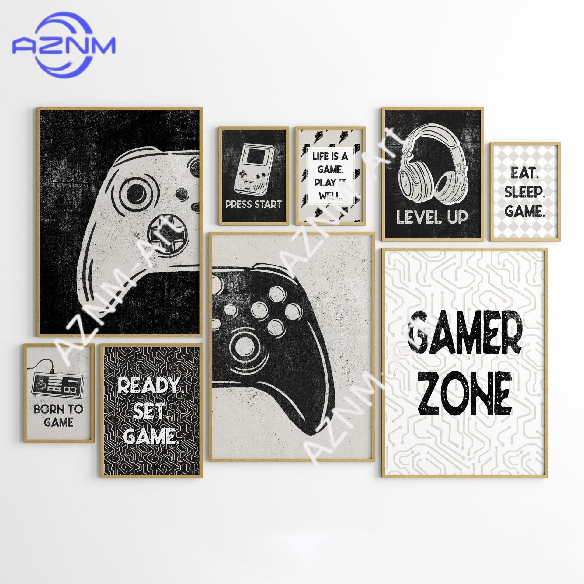 Photography Black And White - 1PC ，Black-and-white game console headset game
