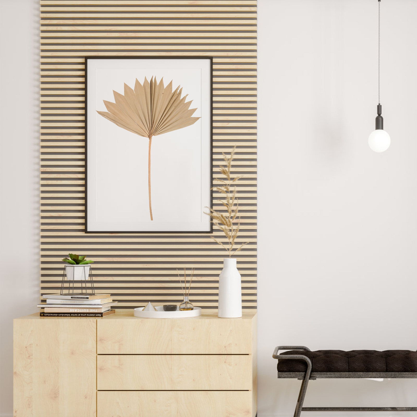 Photography Wedding - 4Pcs Dried Palm Leaf Decor Natural