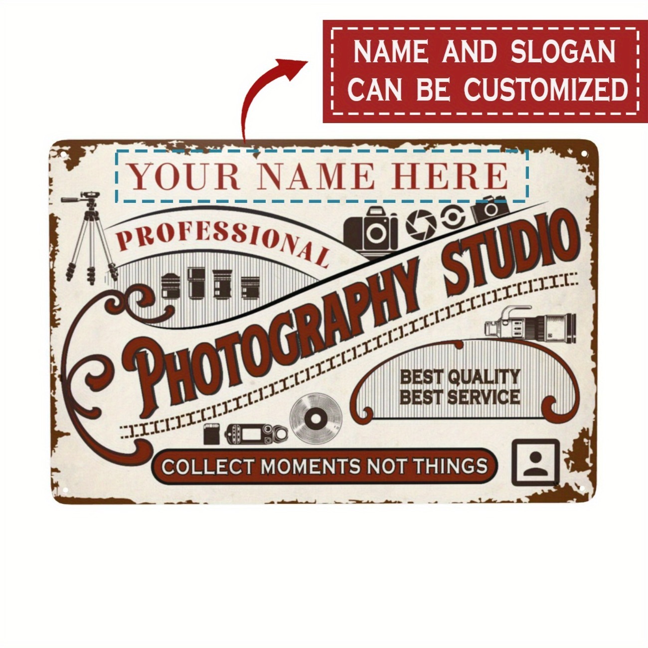 Custom Name Text Metal Sign Pe - Photography Names recensione e prezzo