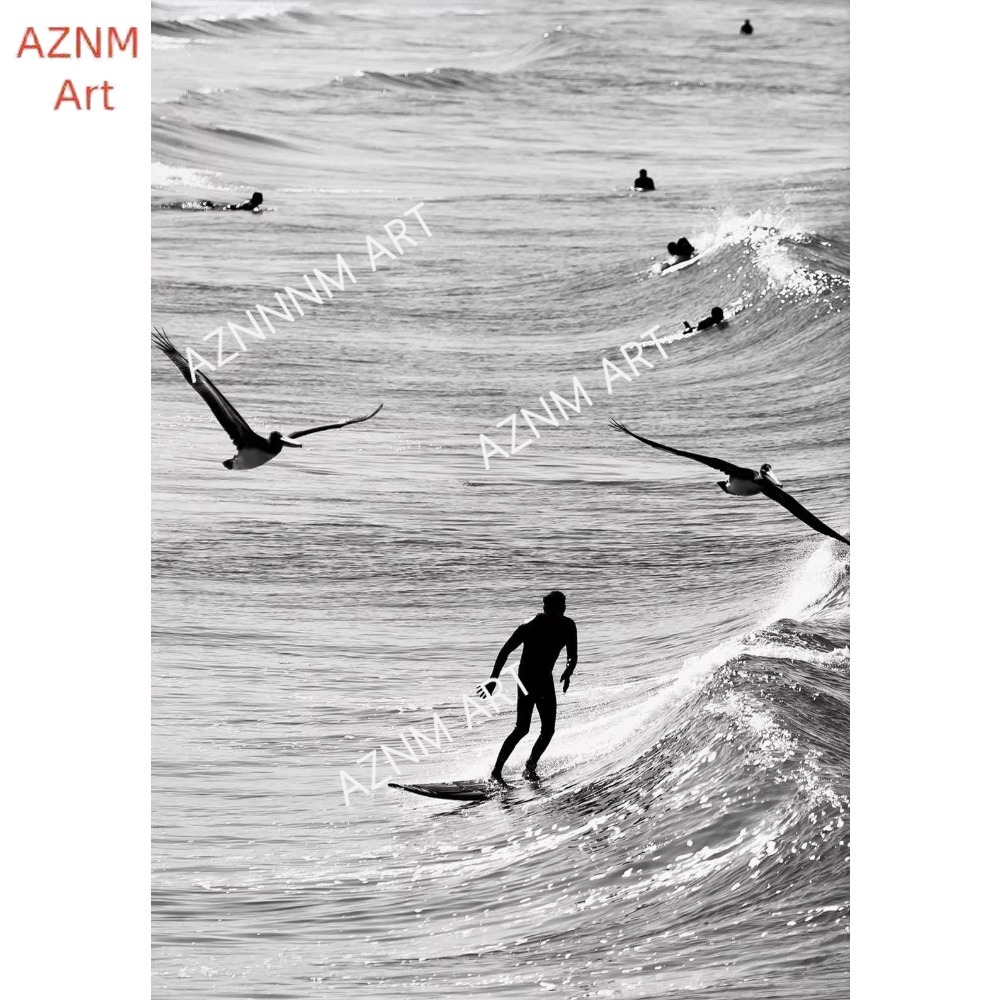 1PC ，Fine Surfing Black and Wh - Photography Black And White recensione e prezzo